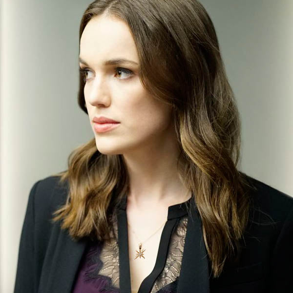 Agent Jemma Simmons played by actress Elizabeth Henstridge from the television series MARVEL Agents of S.H.I.E.L.D. wears Katrina Kelly Jewelry