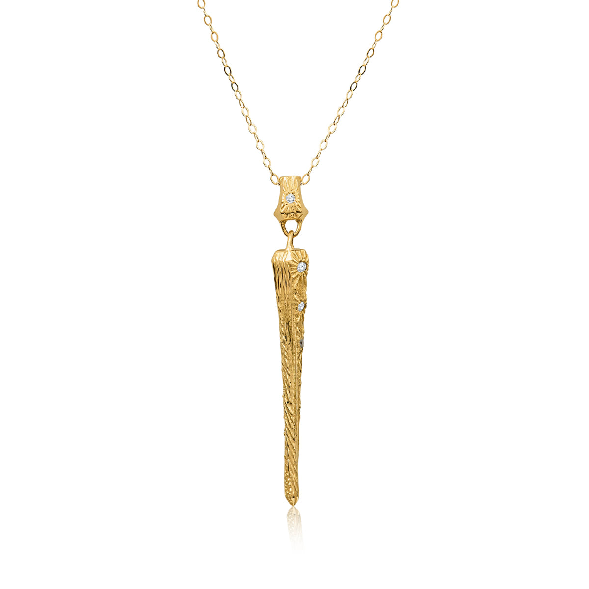Gold Light Wand Necklace with Diamonds