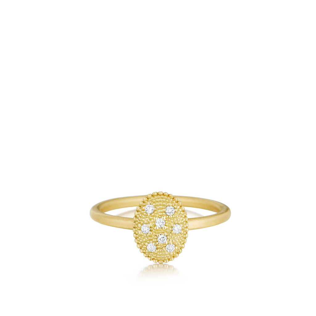 Yellow Gold Oval Stack Ring