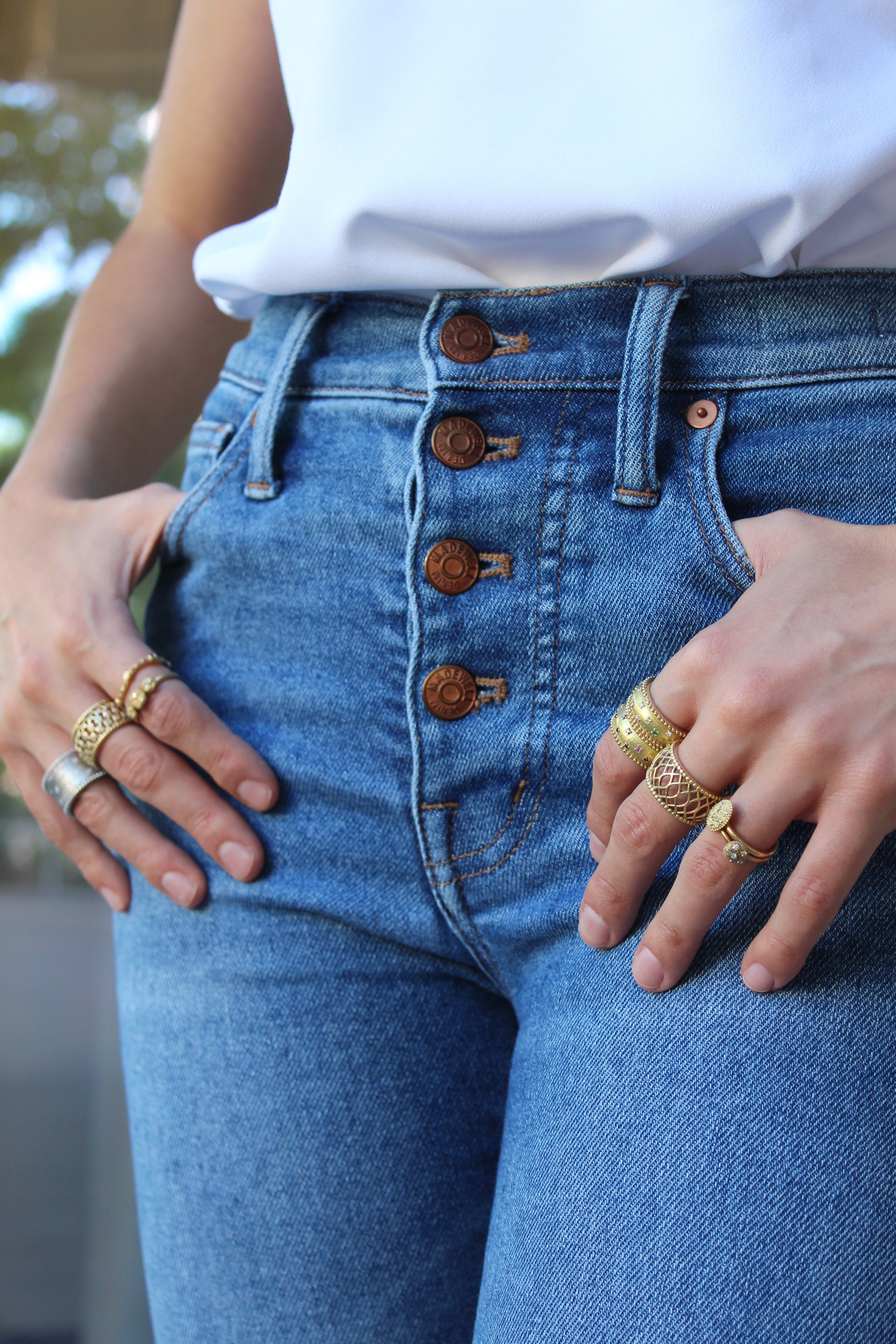 Gold Circle Dome Stack Ring