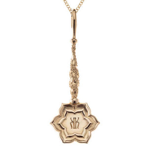 Gold Lotus OM Charm from Wisdom Wand Collection
