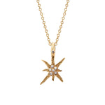 Gold and Diamond Sea Star Wish Wand Charm